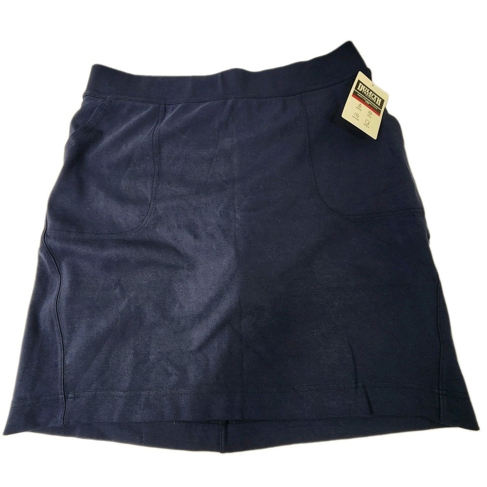 Duluth Trading Blue NoGA Naturale Lrg Cotton Skort Womens NWT